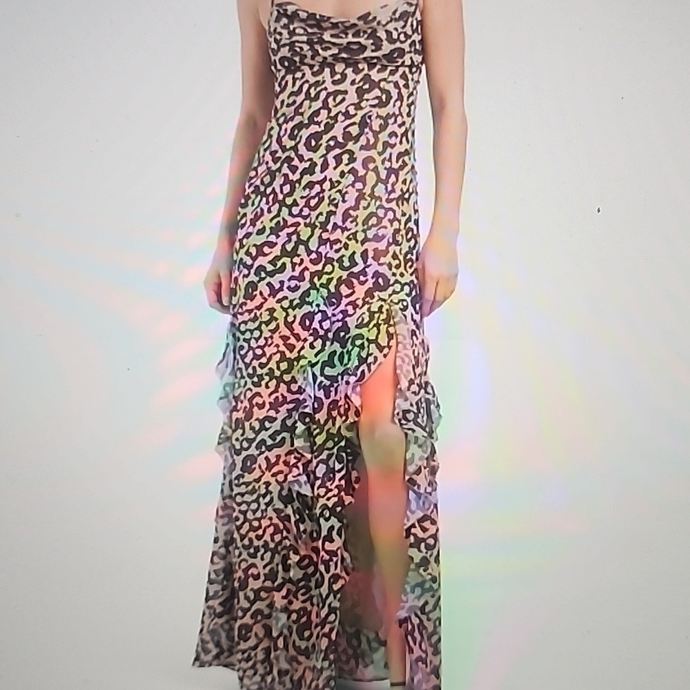 NICHOLAS KAMILA RUFFLE COWL NECK DRESS SIZE 8